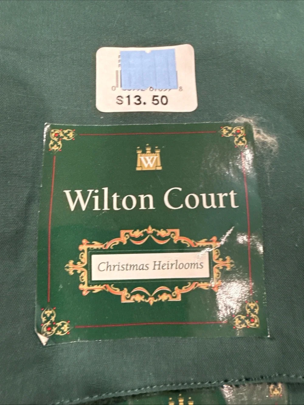 12 Wilton Court Christmas Heirlooms Green Placemats 2004 Regency Traditional New